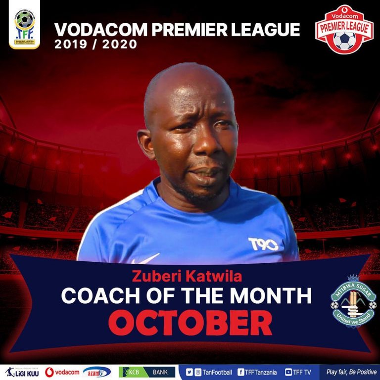 Kocha Zubery Katwila Achaguliwa kuwa Kocha Bora wa Mwezi Oktoba