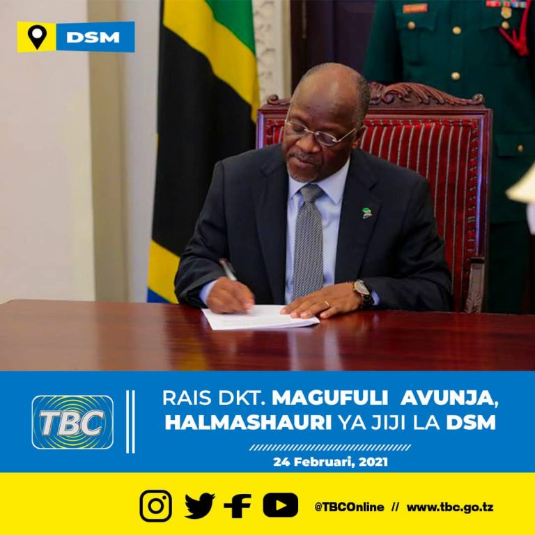Rais Magufuli avunja Jiji la Dar es Salaam