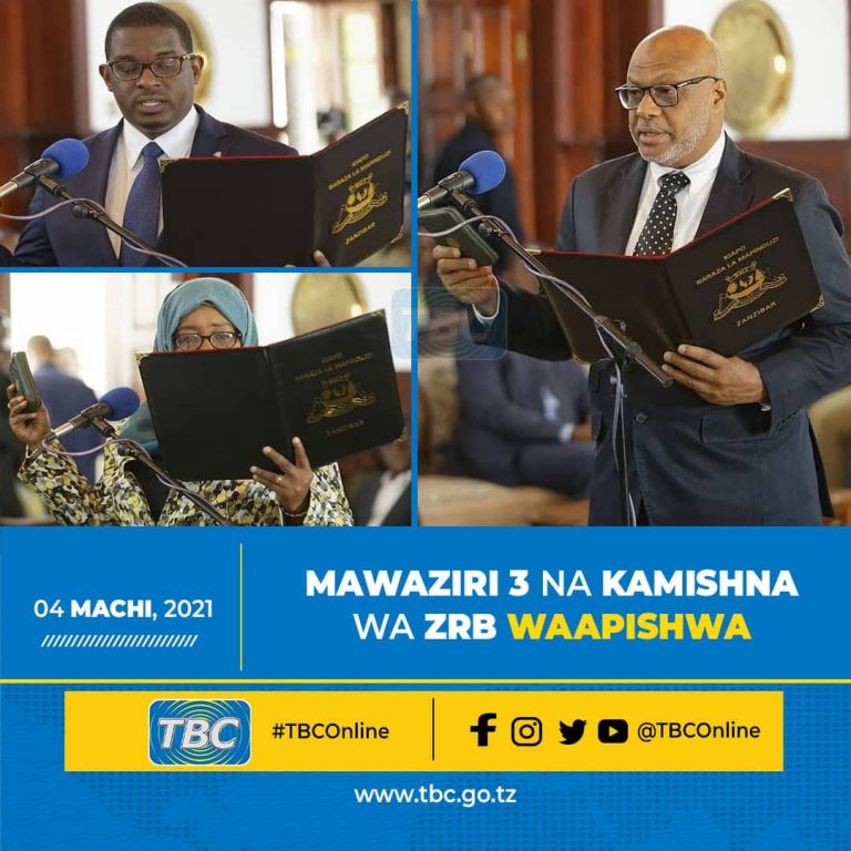 Mawaziri 3 na Kamishna wa ZRB waapishwa