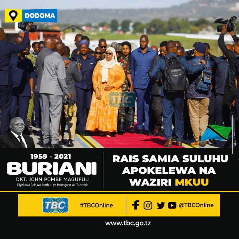 Rais Samia kuupokea mwili wa Dkt. Magufuli Dodoma