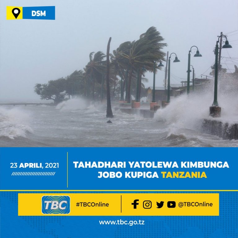 Tahadhari yatolewa  Kimbunga Jobo kupiga Tanzania