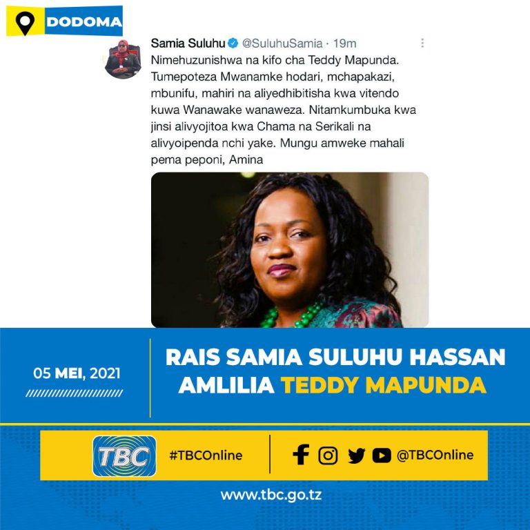 Rais Samia Suluhu Hassan amlilia Teddy Mapunda