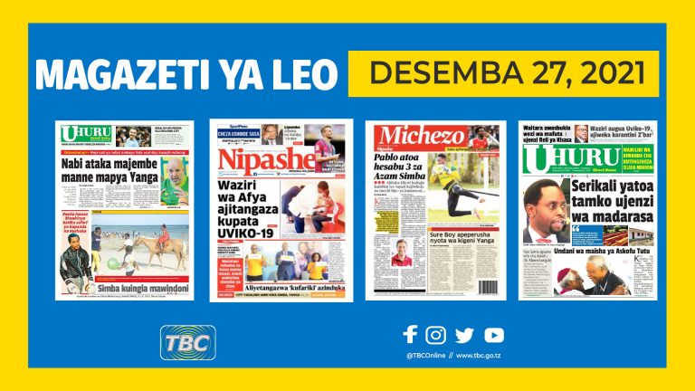 Kurasa za magazeti leo Desemba 27, 2021