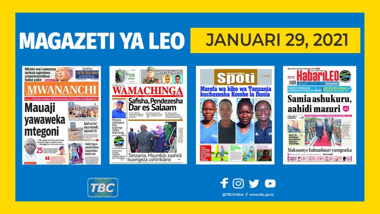 Yaliyomo ndani ya kurasa za magazeti Januari 29, 2022