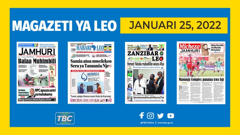 Yaliyomo kwenye kurasa za magazeti January 25, 2022