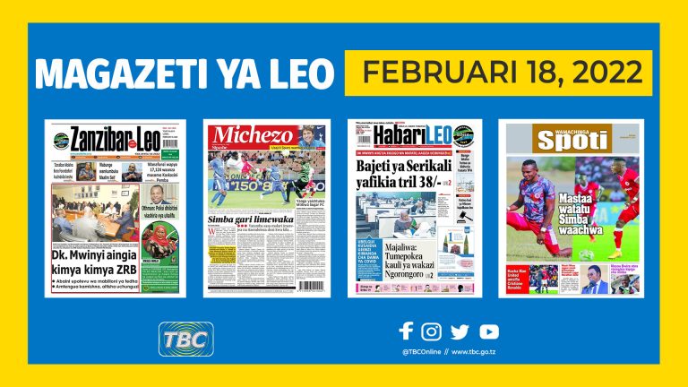 Yaliyomo kwenye kurasa za magazeti Februari 18, 2022