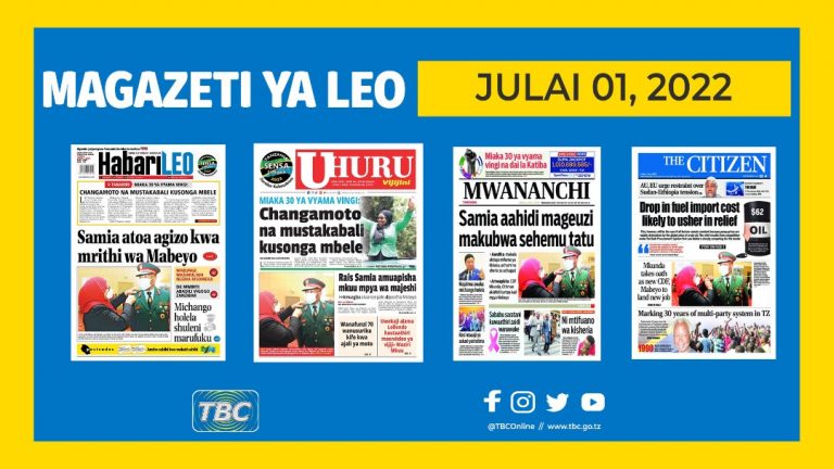 Yaliyomo kwenye kurasa za magazeti ya leo Julai 01, 2022