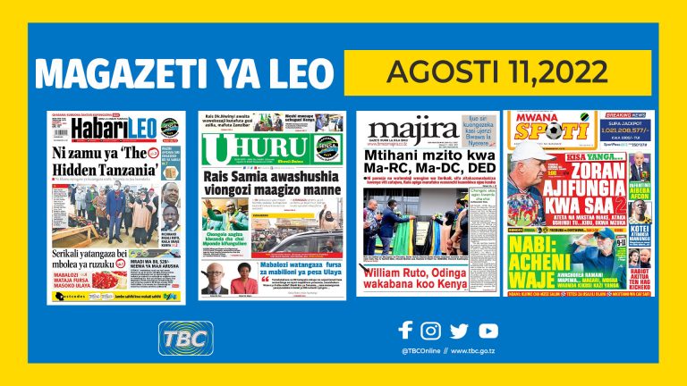 Yaliyomo kwenye kurasa za magazeti ya Agosti 11, 2022