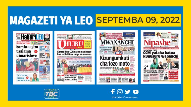 Yaliyomo katika kurasa za magazeti Septemba 09, 2022