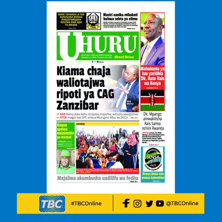 YALIYOJIRI KWENYE KURASA ZA MAGAZETI LEO SEPTEMBA 6, 2022