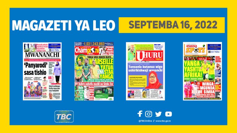 Yaliyoandikwa kwenye magazeti Septemba 16,2022