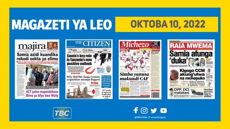 Yaliyomo kwenye kurasa za magazeti ya leo Oktoba 10, 2022