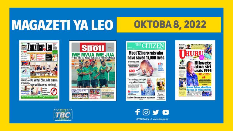 Yaliyomo kwenye kurasa za magazeti ya leo Oktoba 8, 2022