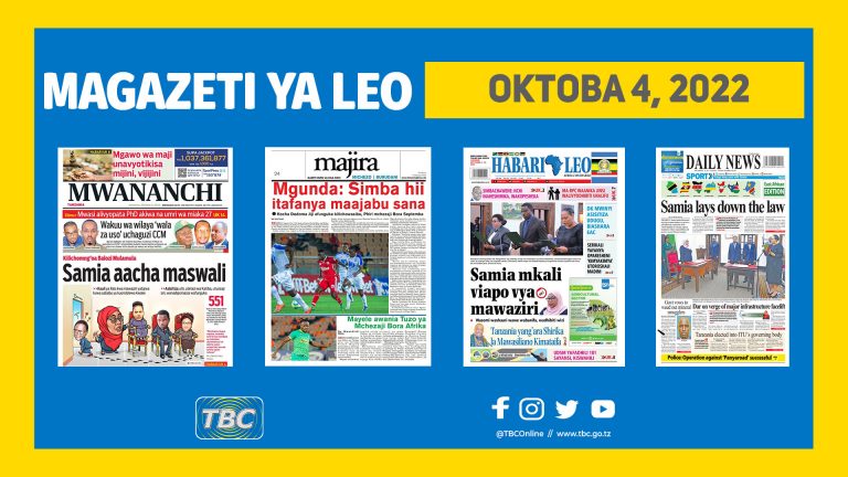 Yaliyomo kwenye kurasa za magazeti ya leo Oktoba 4, 2022