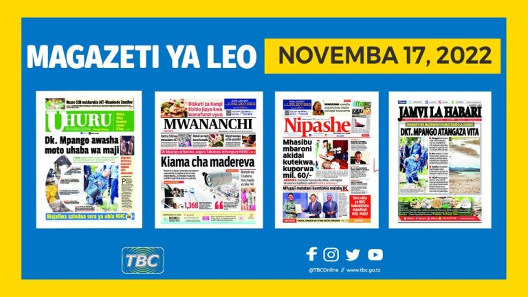 Yaliyomo katika kurasa za magazeti Novemba 17, 2022