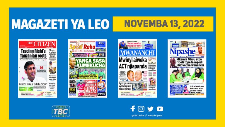 Yaliyomo kwenye kurasa za magazeti ya leo Novemba 13, 2022