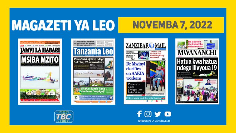 Yaliyomo kwenye kurasa za magazeti ya leo Novemba 7, 2022