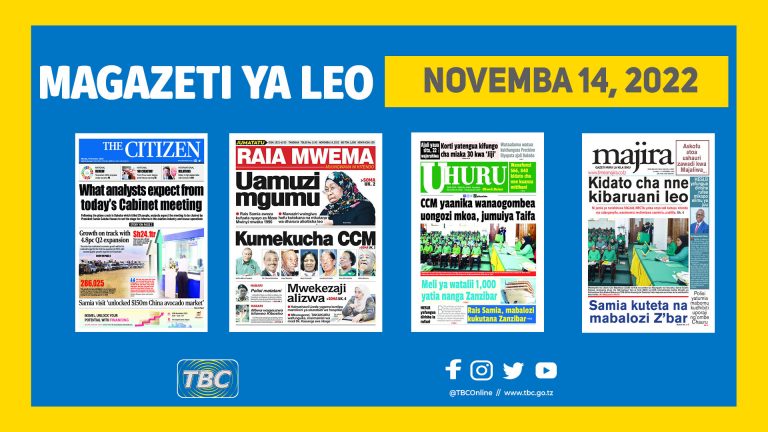 Magazeti ya leo Novemba 14, 2022