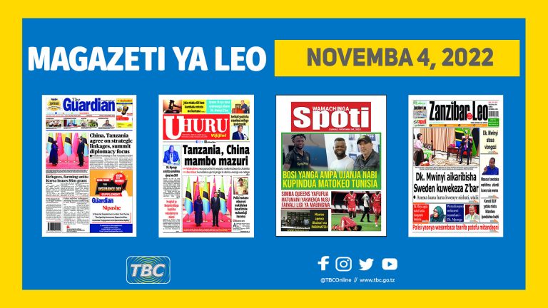 Yaliyomo kwenye kurasa za magazeti ya leo Novemba 4, 2022