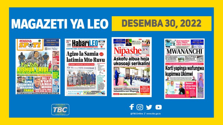 Yaliyomo katika kurasa za magazeti leo Desemba 30, 2022