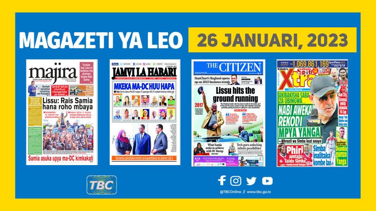 Yaliyomo kwenye kurasa za magazeti ya leo Januari 26, 2023