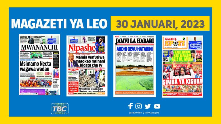 Yaliyomo kwenye kurasa za Magazeti ya leo Januari 30, 2023