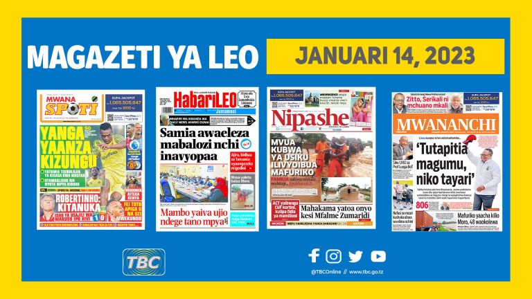 Yaliyomo kwenye kurasa za magazeti ya leo Januari 14, 2023