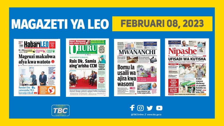 Yaliyomo katika kurasa za magazeti leo Februari 08, 2023