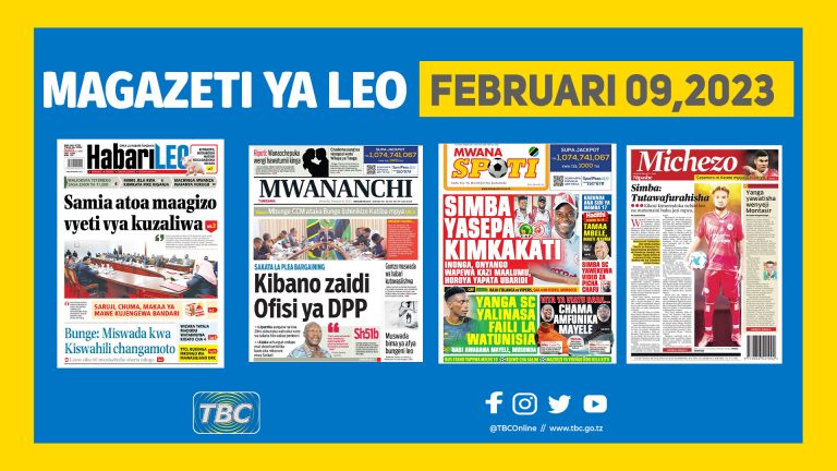 Yaliyomo katika kurasa za magazeti leo Februari 09, 2023