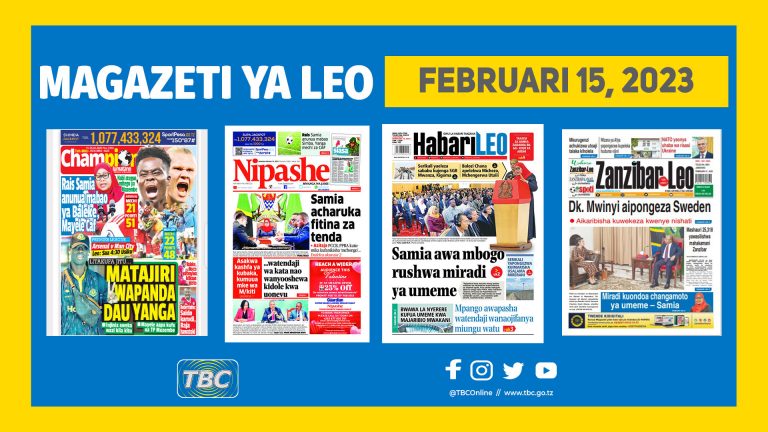 Yaliyomo katika kurasa za magazeti leo Februari 15, 2023