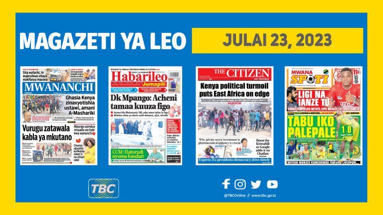 Yaliyomo kwenye kurasa za magazeti ya leo Julai 23, 2023