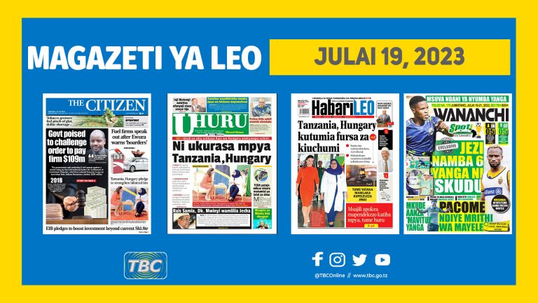 Kurasa za magazeti ya Tanzania leo Julai 19