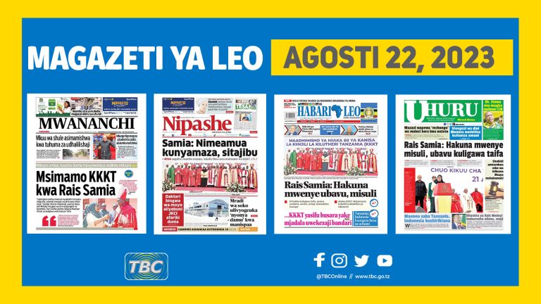 Yaliyomo katika kurasa za magazeti leo Agosti 22, 2023