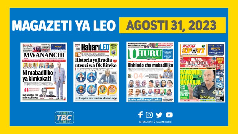 Yaliyoandikwa kwenye magazeti 31 Agosti,2023