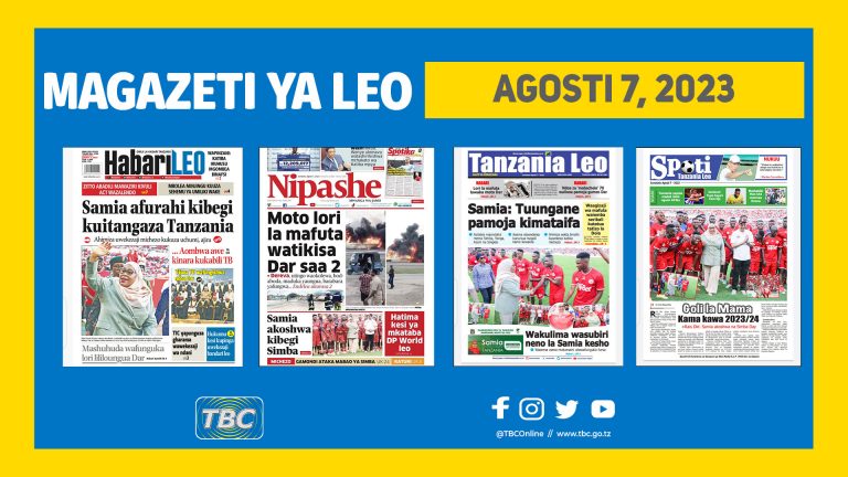 Yaliyomo Katika Kurasa Za Magazeti leo Agosti 7, 2023.