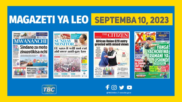 Yaliyomo kwenye kurasa za magazeti ya leo Septemba 10, 2023