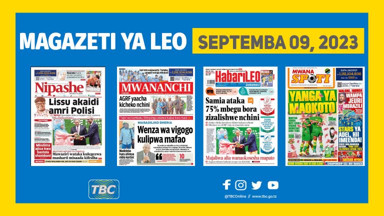 Yaliyomo kwenye kurasa za magazeti ya leo Septemba 9, 2023