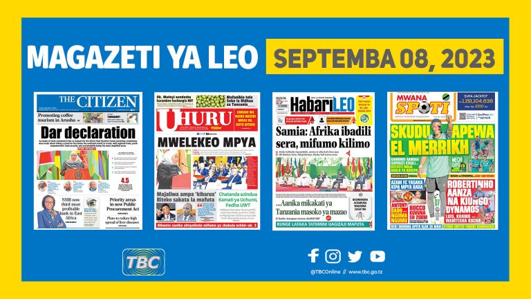 Yaliyomo kwenye kurasa za magazeti ya leo Septemba 8, 2023