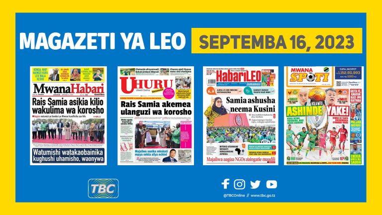 Yaliyomo Kwenye Kurasa za Magazeti Leo Septemba 16, 2023.